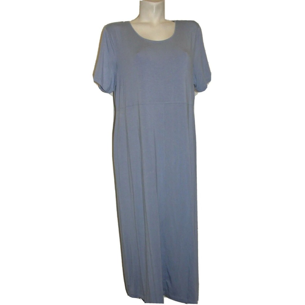 Freelance Blue Modal Spandex Short Sleeve Empire Waist Maxi Dress XL NWT